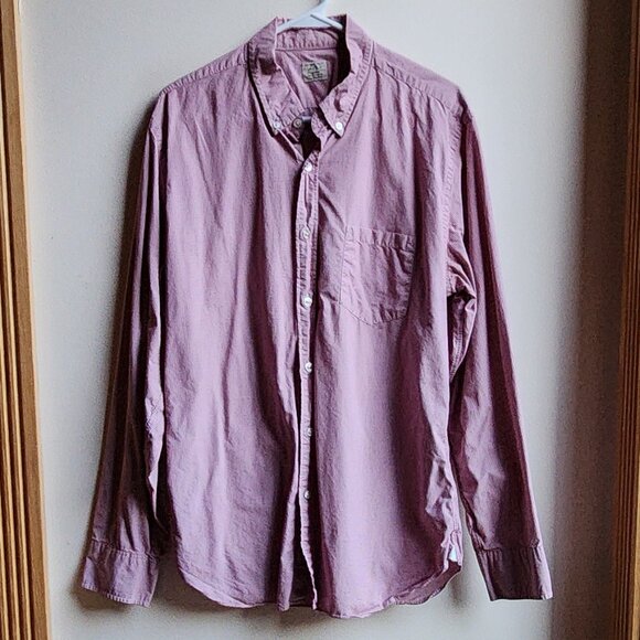 J.Crew Red/White Micro-Checked Casual Button Down Shirt Size Large - Picture 6 of 15